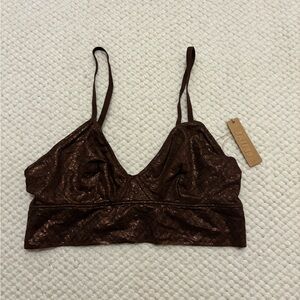 SKIMS Metallic Brown Bralette